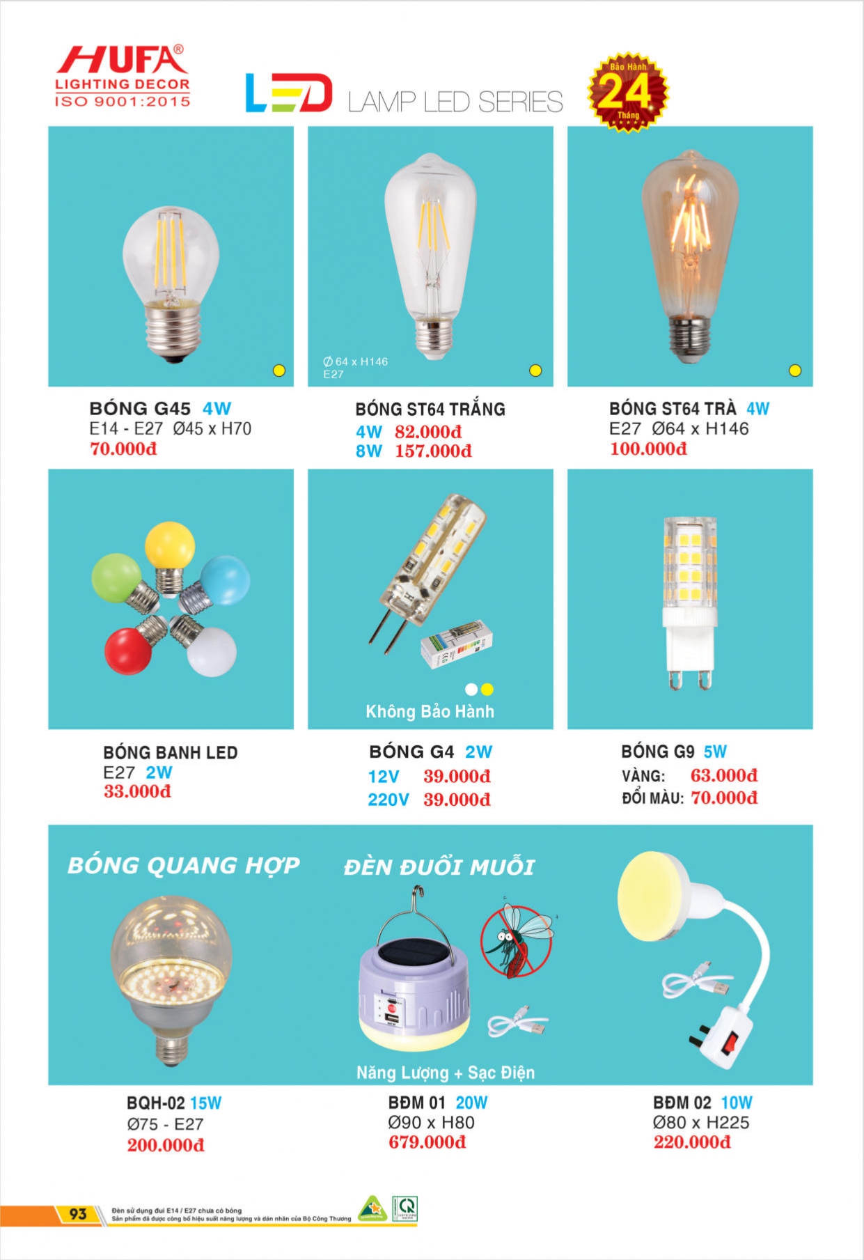 Bảng giá đèn LED HUFA 2026